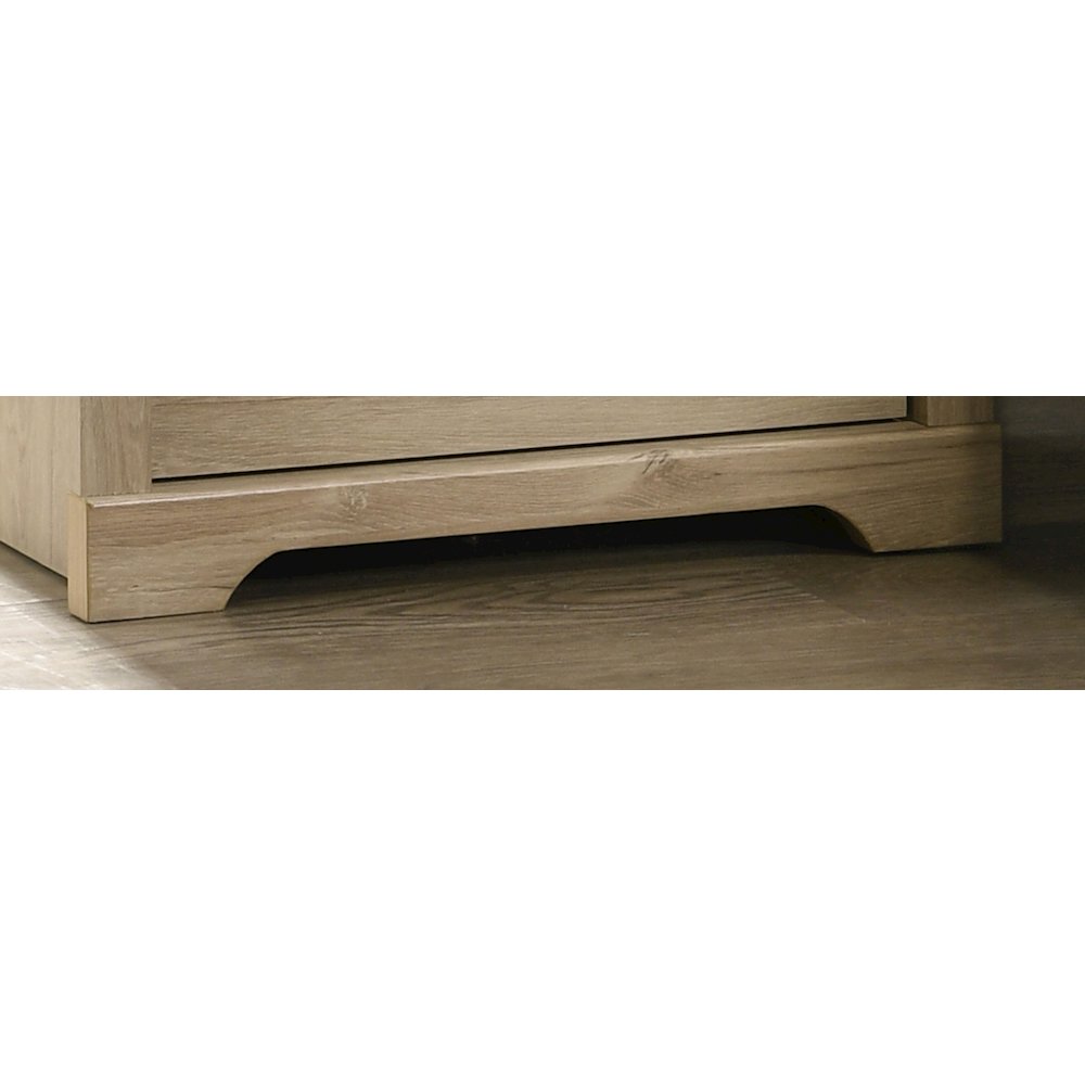 22"W Light Oak Finish 2-Drawer Nightstand Bedside Table with USB Charging  Ports