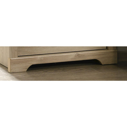 22"W Light Oak Finish 2-Drawer Nightstand Bedside Table with USB Charging  Ports