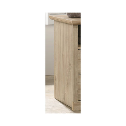 22"W Light Oak Finish 2-Drawer Nightstand Bedside Table with USB Charging  Ports