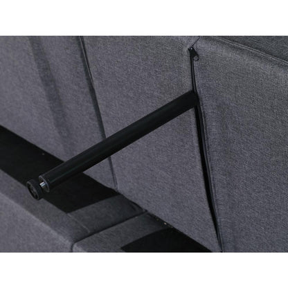 Zoey Dark Gray Linen Convertible Sleeper Sofa with Side Pocket
