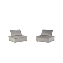 Anna Light Gray Velvet Set of 2 Armless Lounge Chair