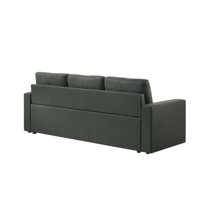 83.5"W Dark Gray Fabric Sleeper Sofa with Tufted Cushions