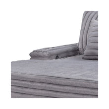 Symphony 67"W Gray Corduroy Oversized Sofa Chaise Lounge Chair