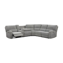 Fabric-Upholstered Power Reclining Sectional with USB Ports and Drop-Down Table
