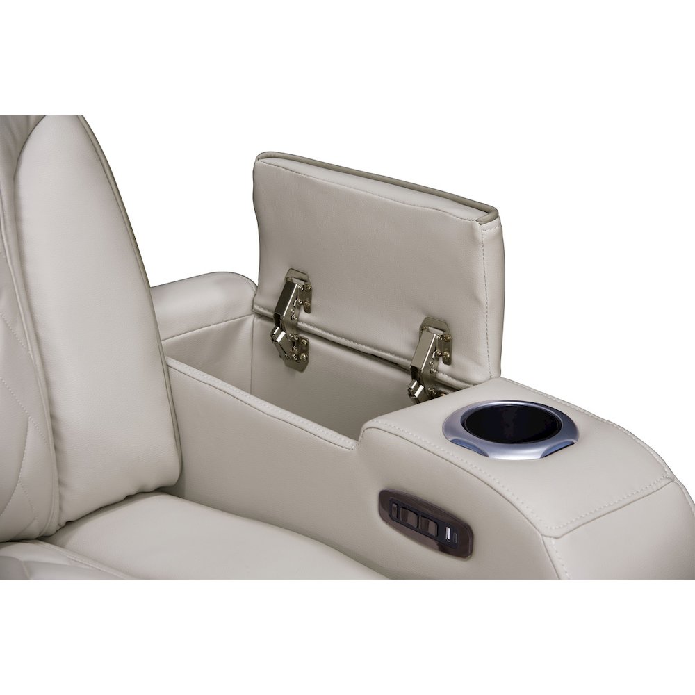 74"W Ice Leather Aire Transformer Power Reclining Loveseat with Power Headrest