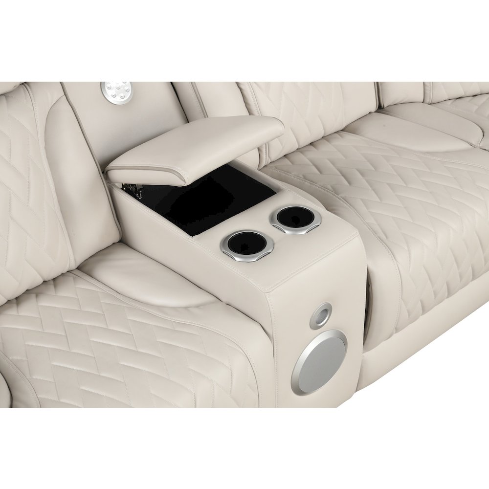 117"W  Aire Transformer Power Reclining Sectional Sofa with Power Headrest