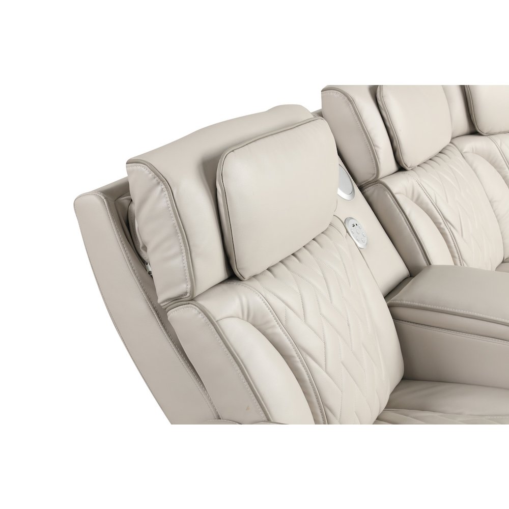 117"W  Aire Transformer Power Reclining Sectional Sofa with Power Headrest