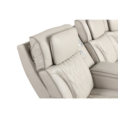 117"W  Aire Transformer Power Reclining Sectional Sofa with Power Headrest