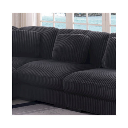 Sloane 151"W Charcoal Corduroy Fabric Reversible L-Shape Modular Sectional Sofa