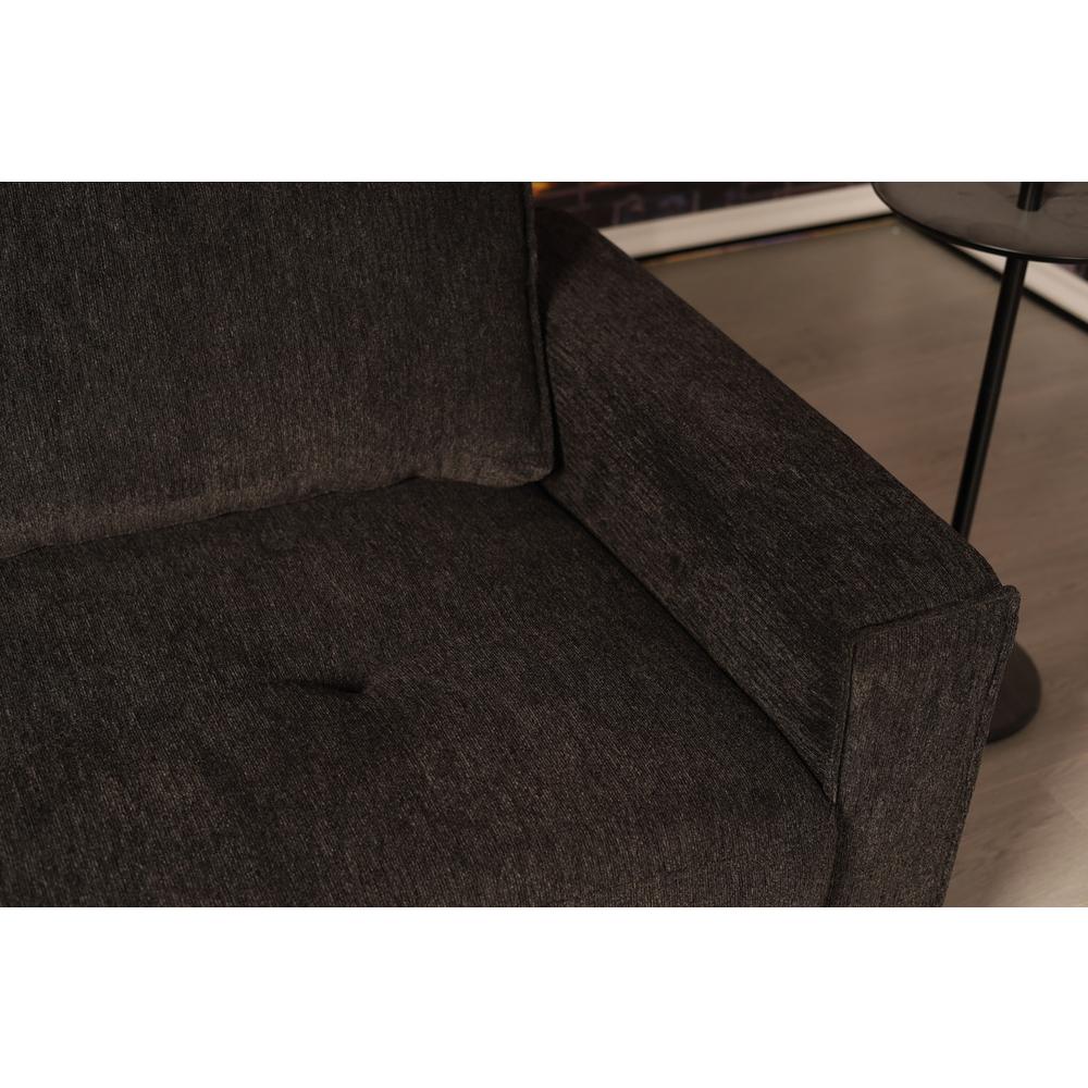 Polaris Black Chenille 125"W Reversible Sectional Sofa