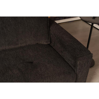 Polaris Black Chenille 125"W Reversible Sectional Sofa