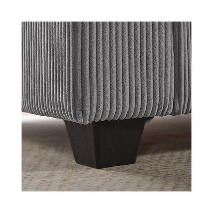 Rowan 107"W Dark Gray Corduroy Fabric Sectional Sofa with Right Facing Chaise