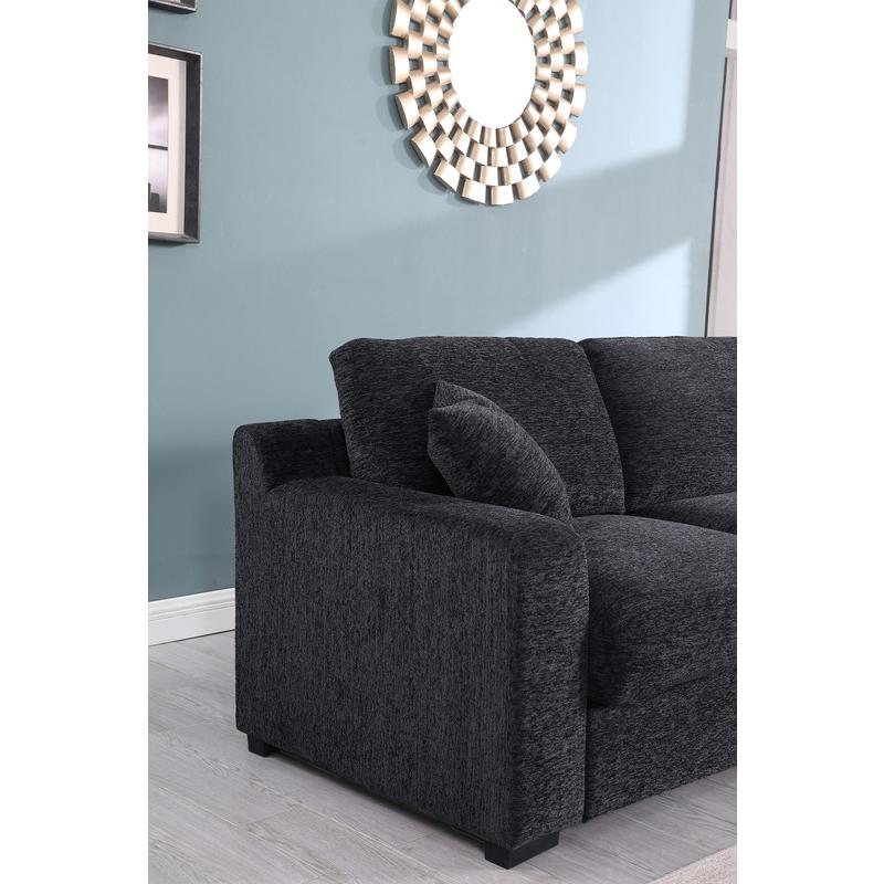 Fabric Corner Sectional Sofa with Right-Facing Chaise, Cupholders