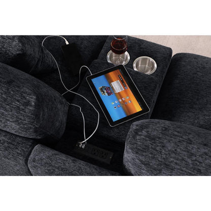 Fabric Corner Sectional Sofa with Right-Facing Chaise, Cupholders