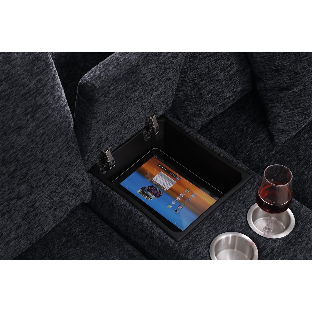 Fabric Corner Sectional Sofa with Right-Facing Chaise, Cupholders