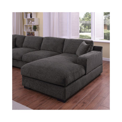 Celine 128"W Gray Chenille Fabric Corner Sectional Sofa