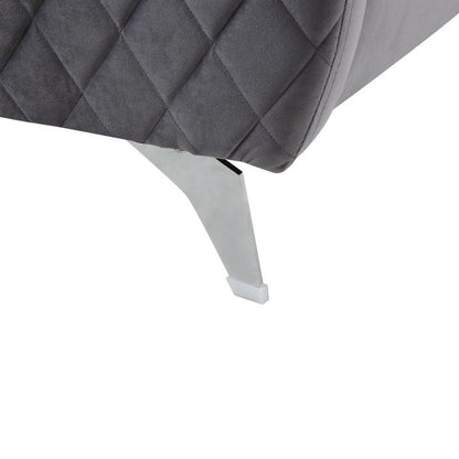 Sofia Gray Velvet Fabric Sofa Loveseat Chair Living Room Set