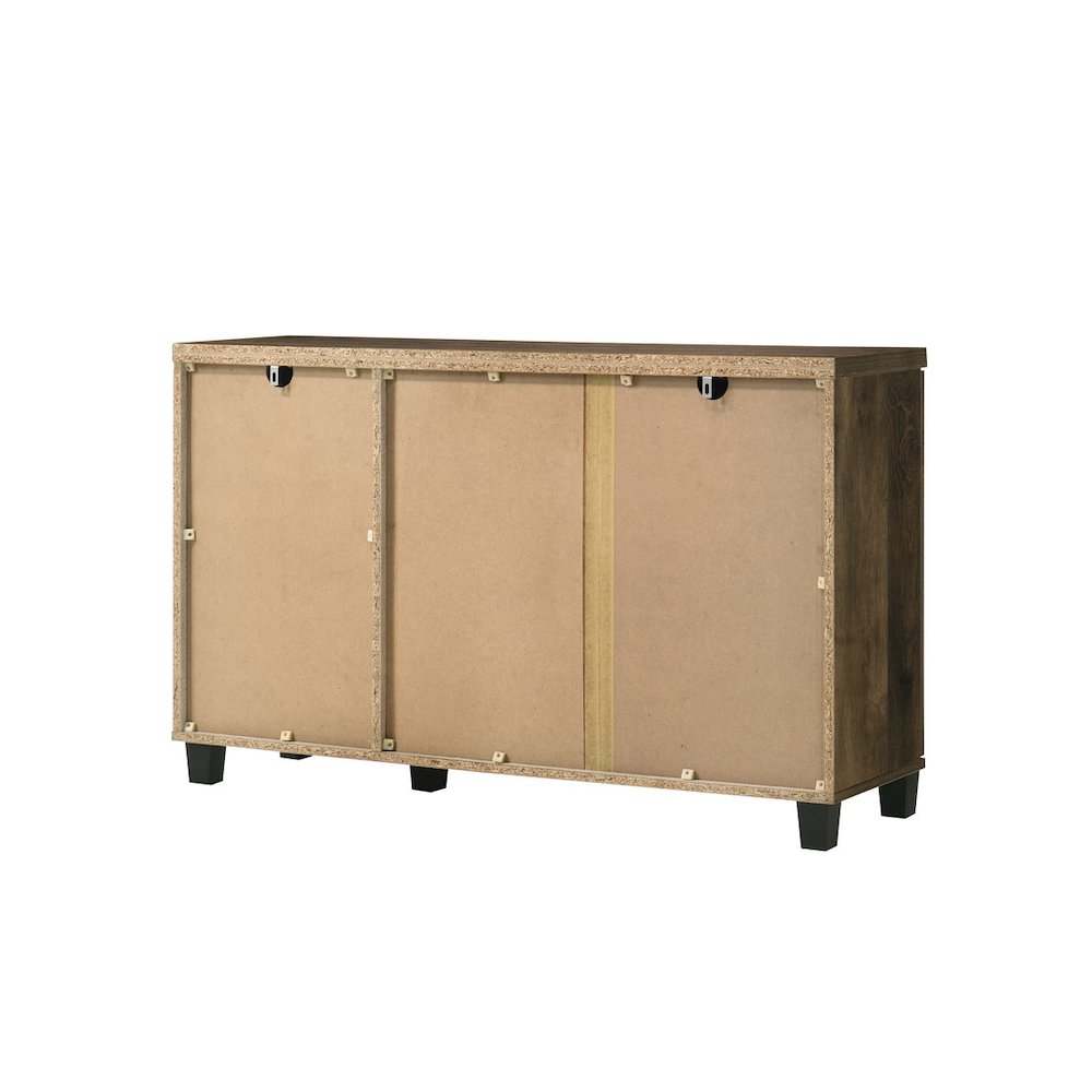 Corby 45"W Dark Dusty Oak Finish 3-Door Shoe Cabinet