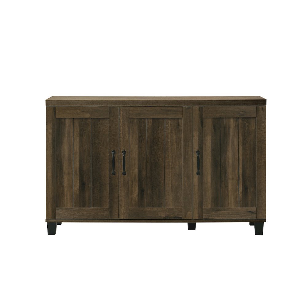 Corby 45"W Dark Dusty Oak Finish 3-Door Shoe Cabinet