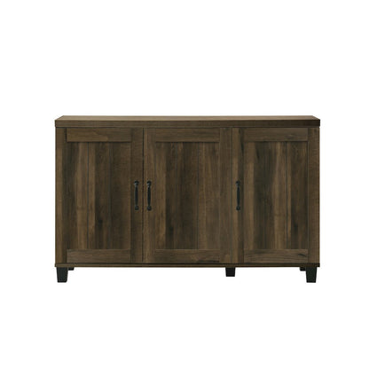 Corby 45"W Dark Dusty Oak Finish 3-Door Shoe Cabinet