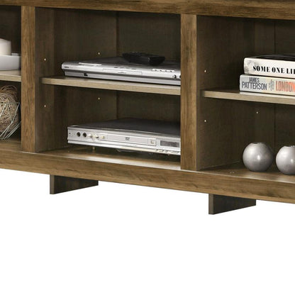 70"W TV Stand with Open Shelves and Cable Management
