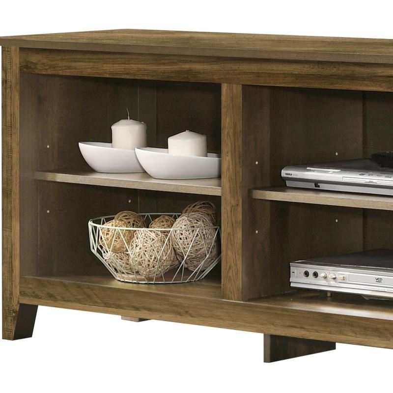 70"W TV Stand with Open Shelves and Cable Management