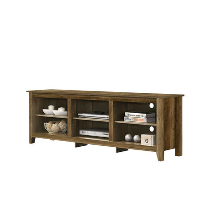 70"W TV Stand with Open Shelves and Cable Management