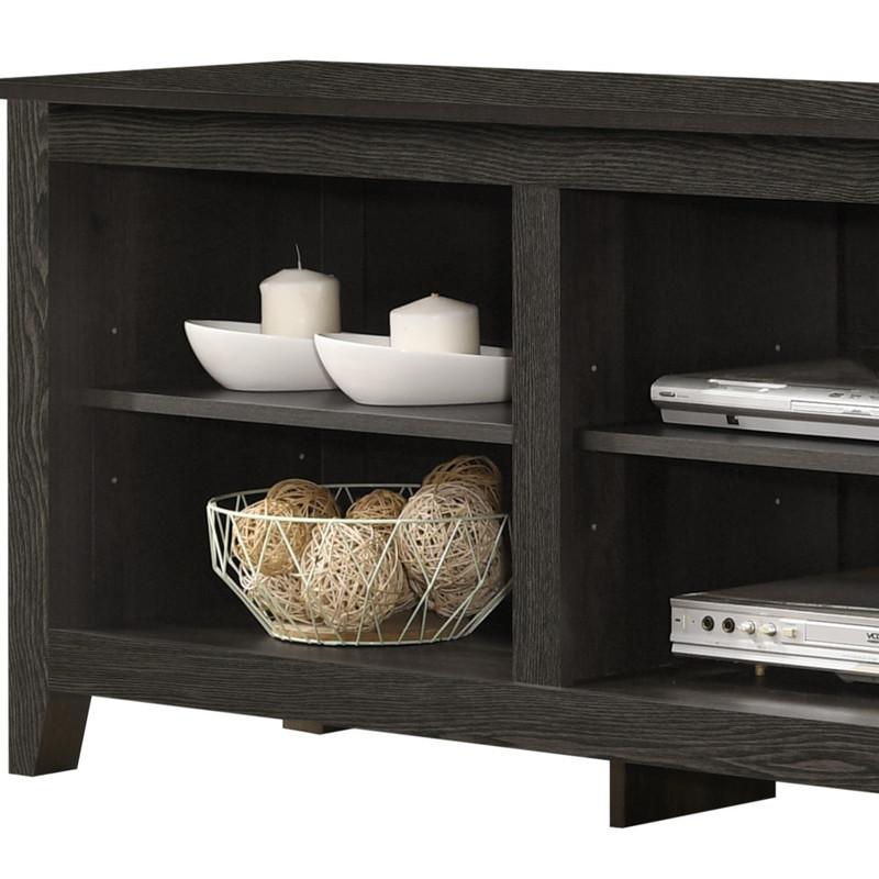 70"W TV Stand with Open Shelves and Cable Management