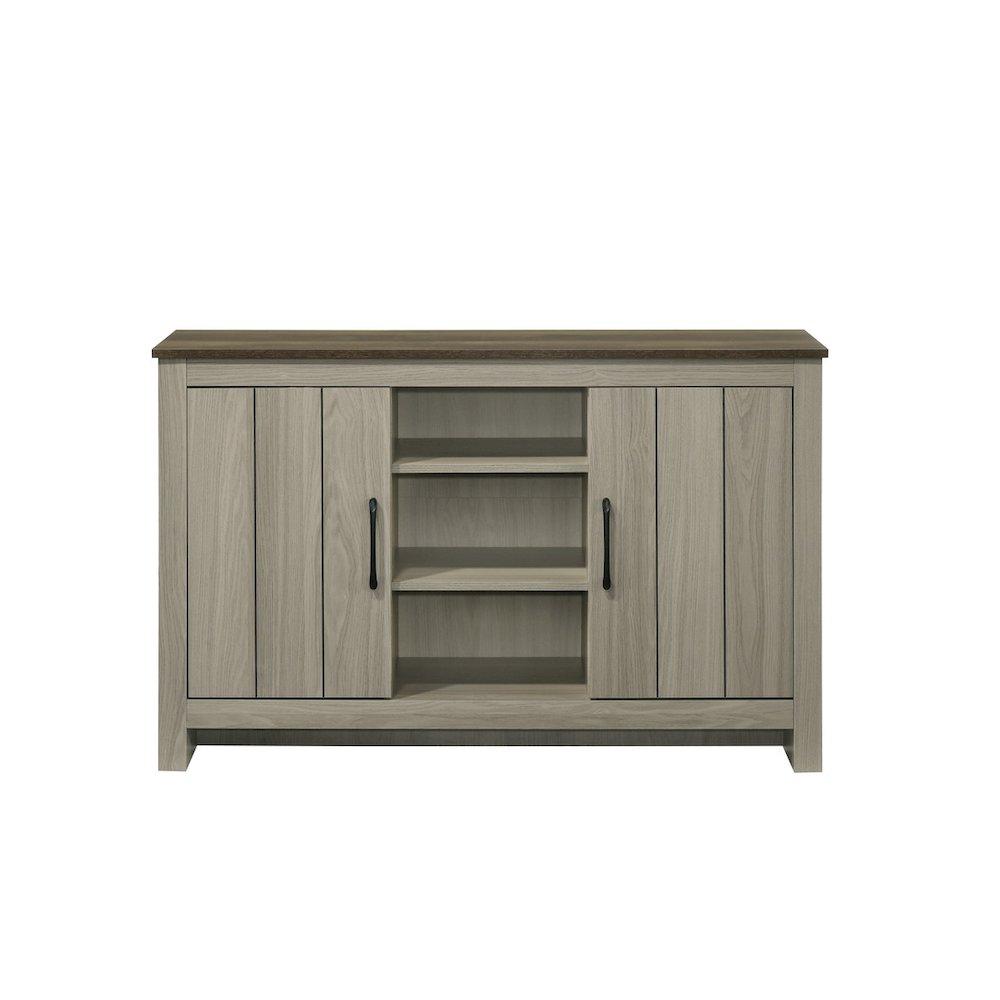 47"W Gray Oak Console Table, Buffet Table, Sideboard with Shelves