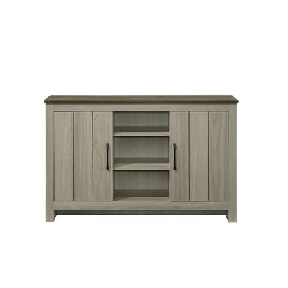 47"W Gray Oak Console Table, Buffet Table, Sideboard with Shelves