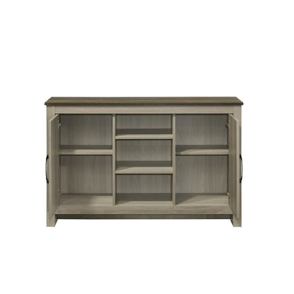 47"W Gray Oak Console Table, Buffet Table, Sideboard with Shelves
