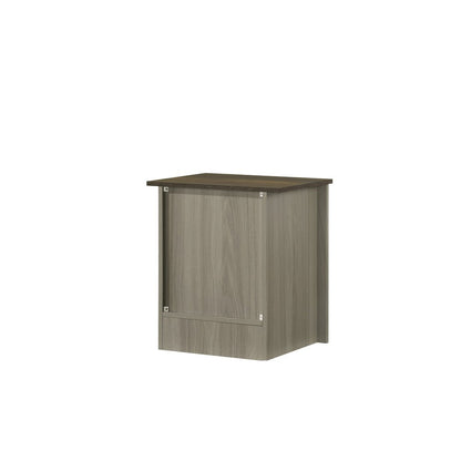 Nyla 16"W Gray Oak End Table, Side Table, Nightstand with Cabinet Door