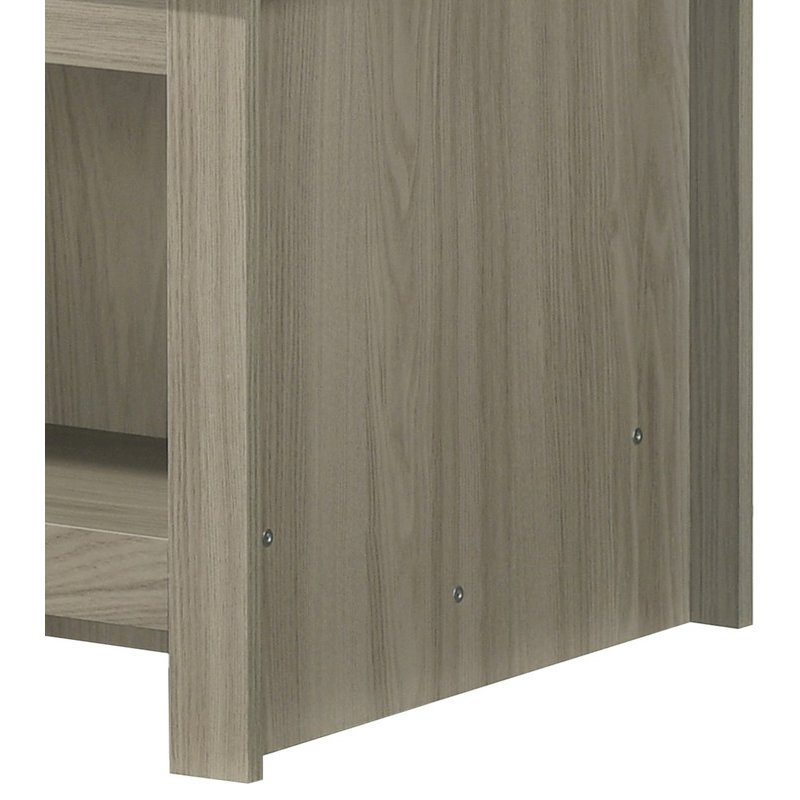 Nyla 43"W Gray Oak Coffee Table with Open Shelves Front and Back