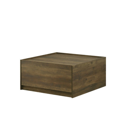 Travon 31.5"W Oak Finish Square Coffee Table with 2 Drawers