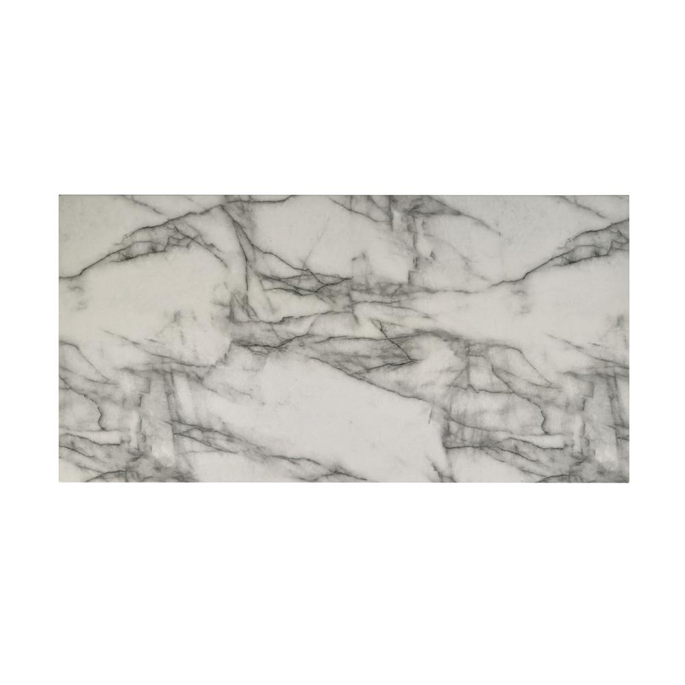 Matilda 47"W White Coffee Table with White Faux Marble Top