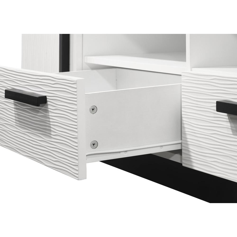 Matilda 70.5"W White Finish TV Stand with Drawers
