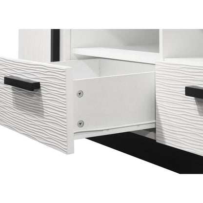 Matilda 70.5"W White Finish TV Stand with Drawers