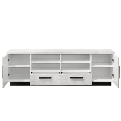 Matilda 70.5"W White Finish TV Stand with Drawers