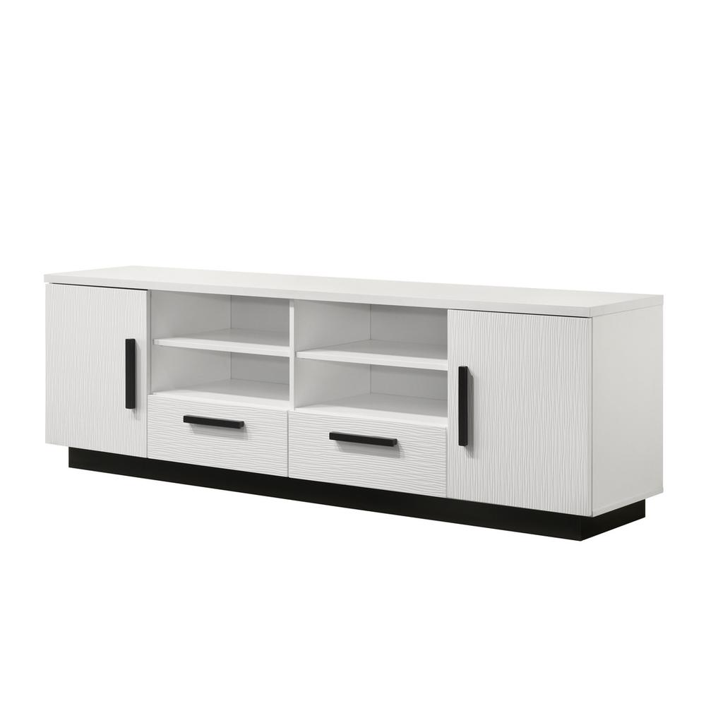 Matilda 70.5"W White Finish TV Stand with Drawers
