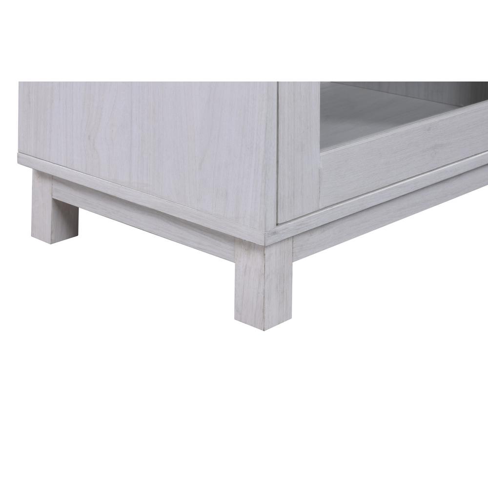 Summit 70"W White Walnut Finish TV Stand Console with Fireplace