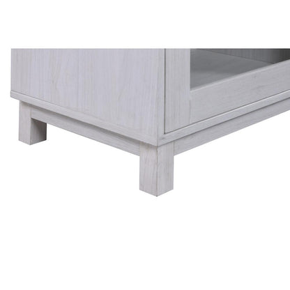Summit 70"W White Walnut Finish TV Stand Console with Fireplace