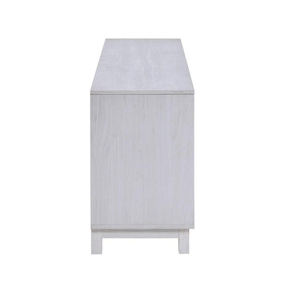 Summit 70"W White Walnut Finish TV Stand Console with Fireplace