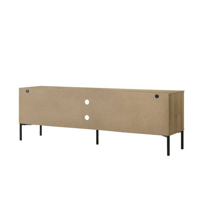 Burke 70"W White and Oak 2-Door TV Stand