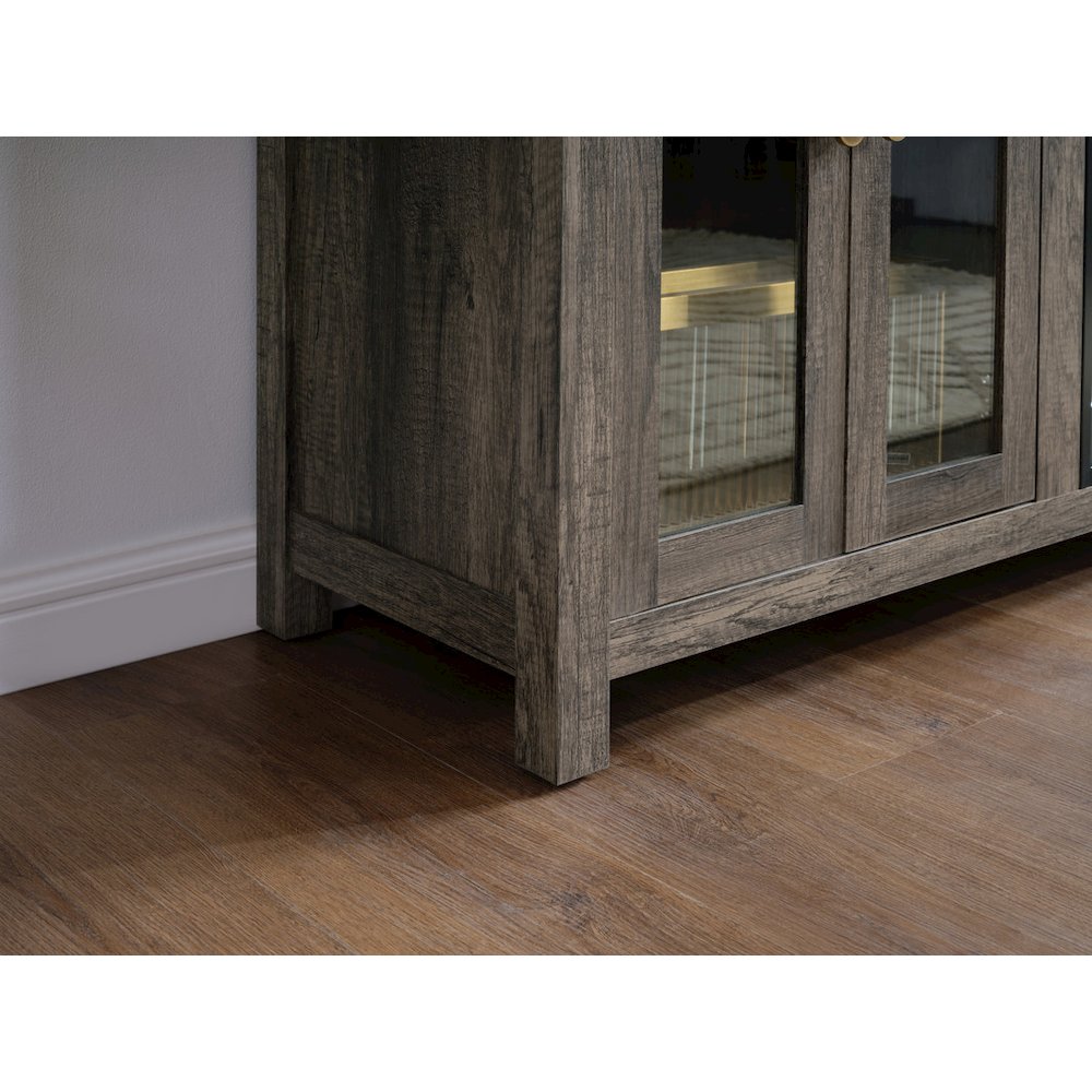 Ellington 70"W Gray Walnut Finish Fireplace TV Stand Console with Heater