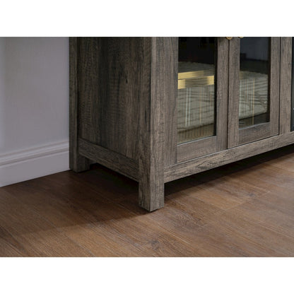 Ellington 70"W Gray Walnut Finish Fireplace TV Stand Console with Heater