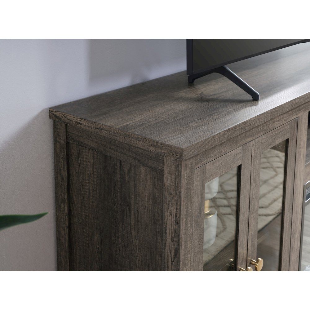 Ellington 70"W Gray Walnut Finish Fireplace TV Stand Console with Heater