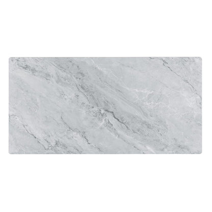 Landon Coffee Table with Glass Gray Marble Texture Top and Bent Wood Design