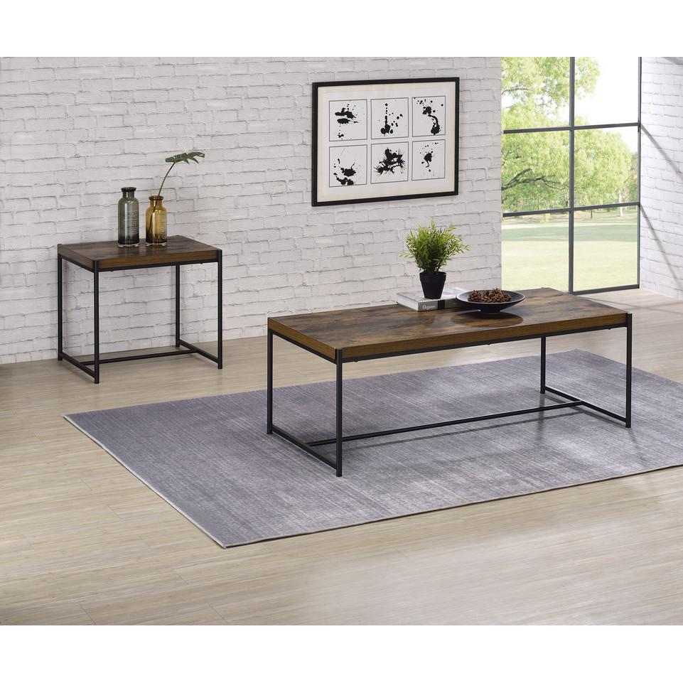 Lennox 3 Piece Brown Coffee and End Table Set