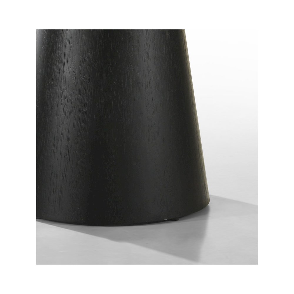 Grantham Black 29"W Round Coffee Table with Pedestal Base