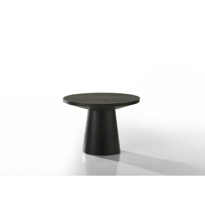Grantham Black 22"W Round End Table with Pedestal Base